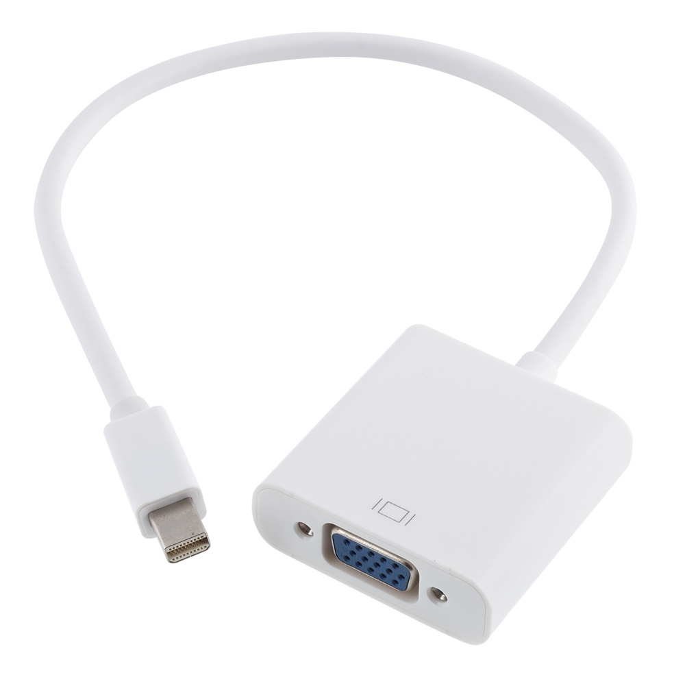 Wave Adapterikaapeli, Apple Mini DisplayPort uros - VGA naaras, 25cm,  Valkoinen - Bat Power Oy